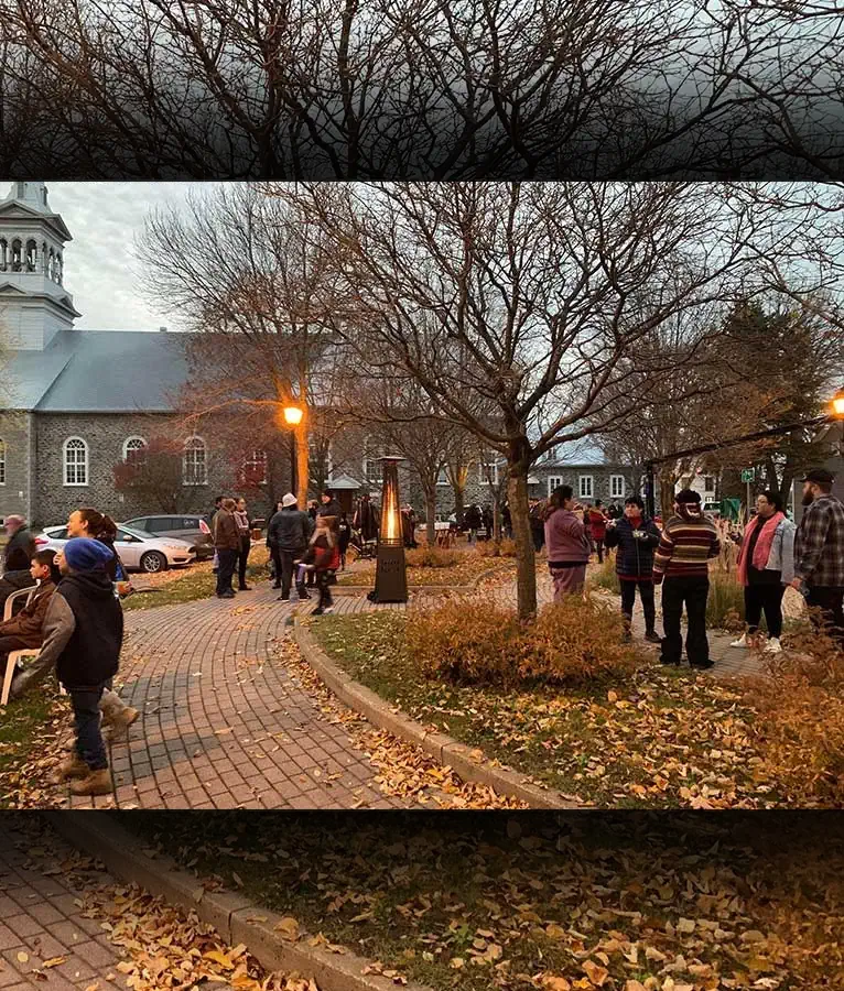 L'Agora de Gentilly est rempli de gens à l'occasion de la Nuit des sans-abris à Bécancour.